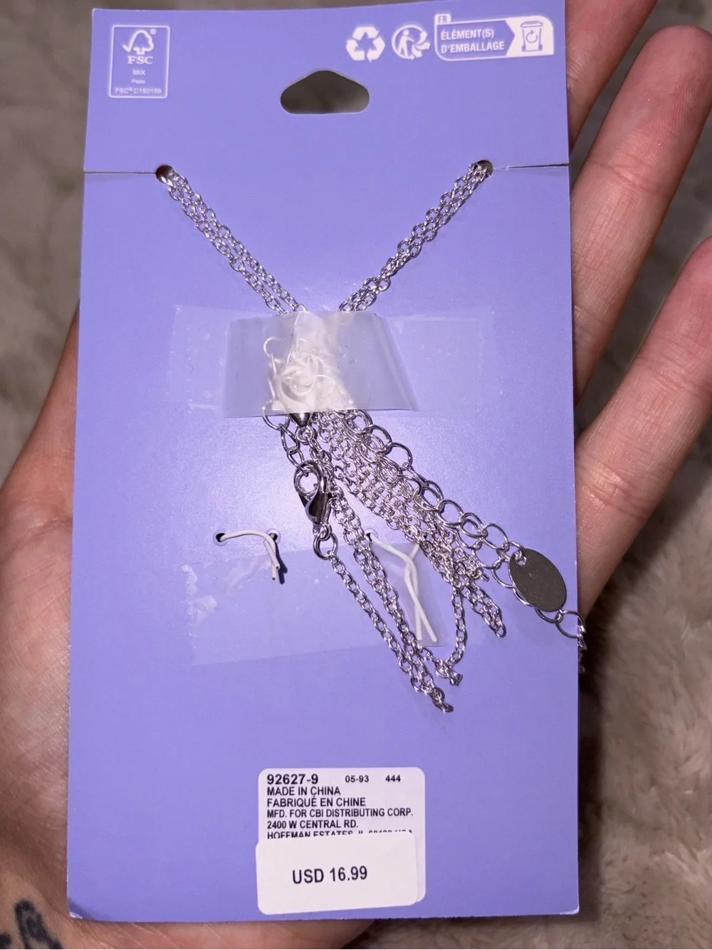 NWT-Claire’s Best Friends Silver Heart Split Necklace Set